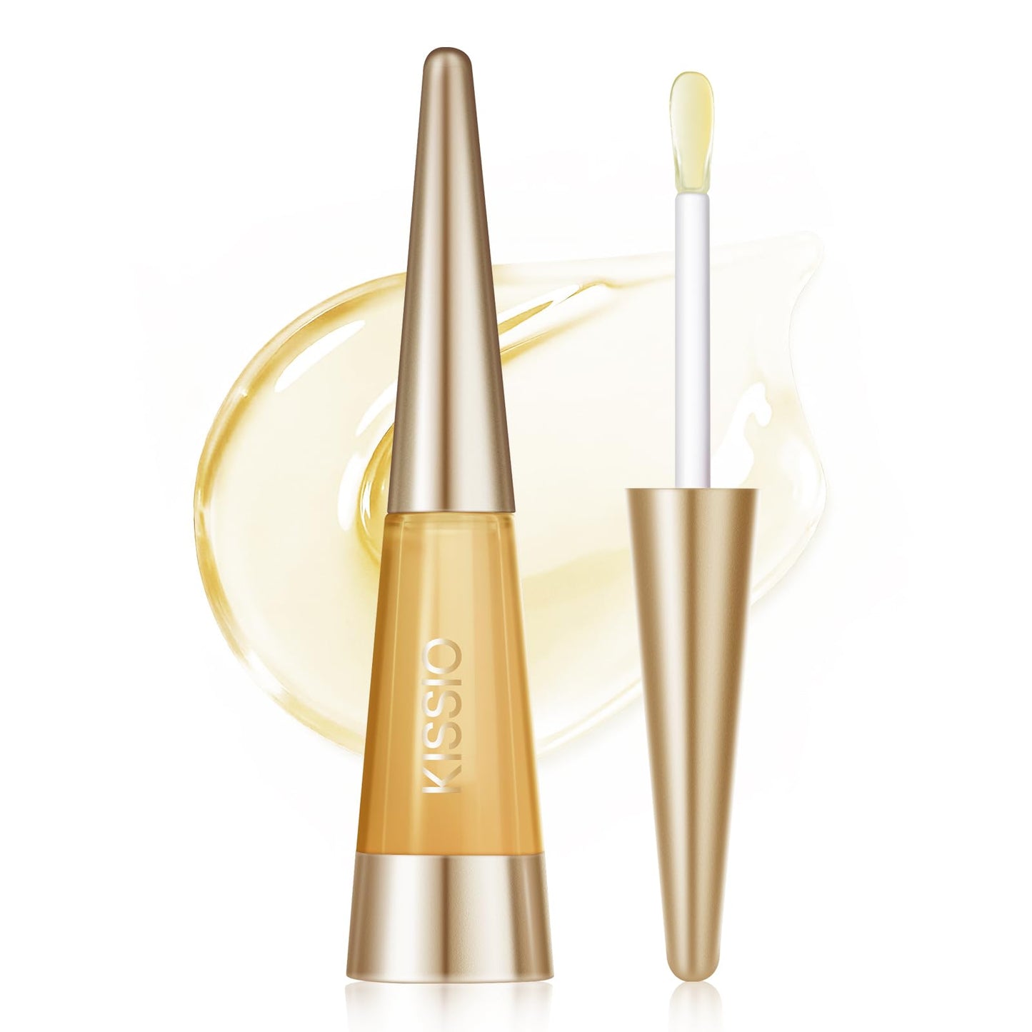 KISSIO Plumping Lip Gloss,Plumping,Moisturize and Elasticity,Lip Plumper and Lip Care for Day and Night Use,with Ginger,Peppermint and Jojoba Oil,Clear,10 ml
