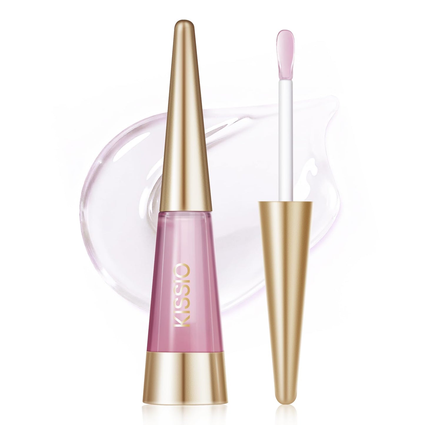 KISSIO Plumping Lip Gloss,Plumping,Moisturize and Elasticity,Lip Plumper and Lip Care for Day and Night Use,with Ginger,Peppermint and Jojoba Oil,Clear,10 ml