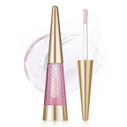 KISSIO Plumping Lip Gloss,Plumping,Moisturize and Elasticity,Lip Plumper and Lip Care for Day and Night Use,with Ginger,Peppermint and Jojoba Oil,Clear,10 ml