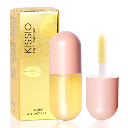 KISSIO Plumping Lip Gloss,Plumping,Moisturize and Elasticity,Lip Plumper and Lip Care for Day and Night Use,with Ginger,Peppermint and Jojoba Oil,Clear,10 ml