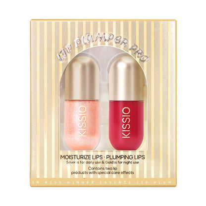 KISSIO Plumping Lip Gloss,Plumping,Moisturize and Elasticity,Lip Plumper and Lip Care for Day and Night Use,with Ginger,Peppermint and Jojoba Oil,Clear,10 ml