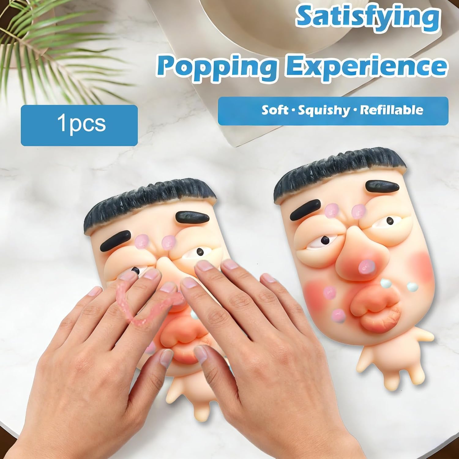 Pimple Popping Toy Squishy Toys Stress Relief Squeeze Toy Reusable Silicone Pimple Popper Fidget Toy Set Soft Squishy Sensory Toy Enjoy ASMR Stress Relief Fun Anxiety Relief Desk Toy (Pouty Lips)