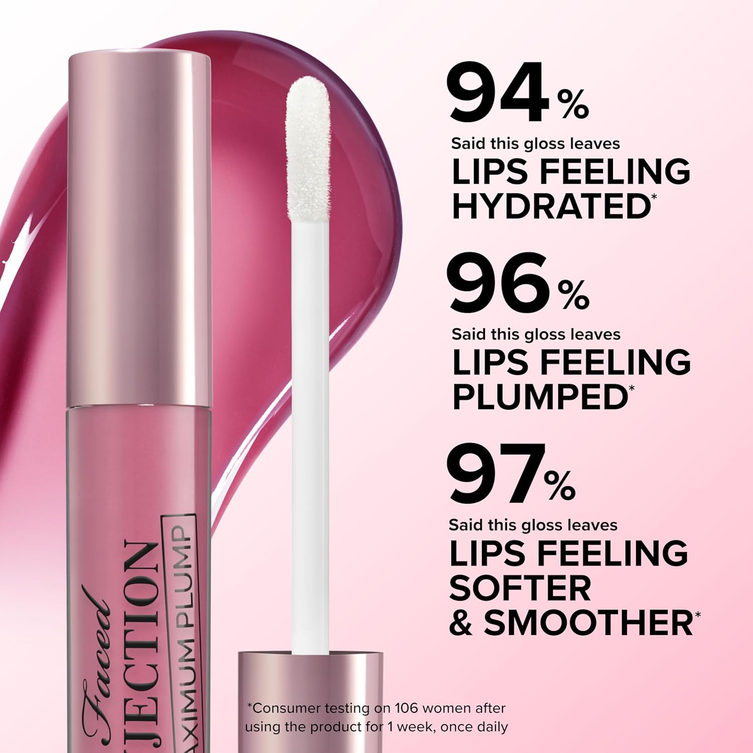 Too Faced Lip Injection Maximum Plump Extra Strength Lip Plumper Gloss | Hydrating, Volumizing, + Plumping, 0.14 Fl Oz